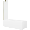 Mexen Cubik obdélníková vana 150 x 70 cm s obložením a jednokřídlou zástěnou 50 cm, transparentní, zlatá
