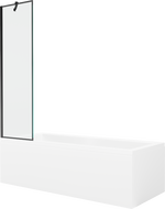 Mexen Cubik obdélníková vana 150 x 70 cm s panelem a jednodílnou zástěnou 50 cm, černý vzor - 550315070X9505007070
