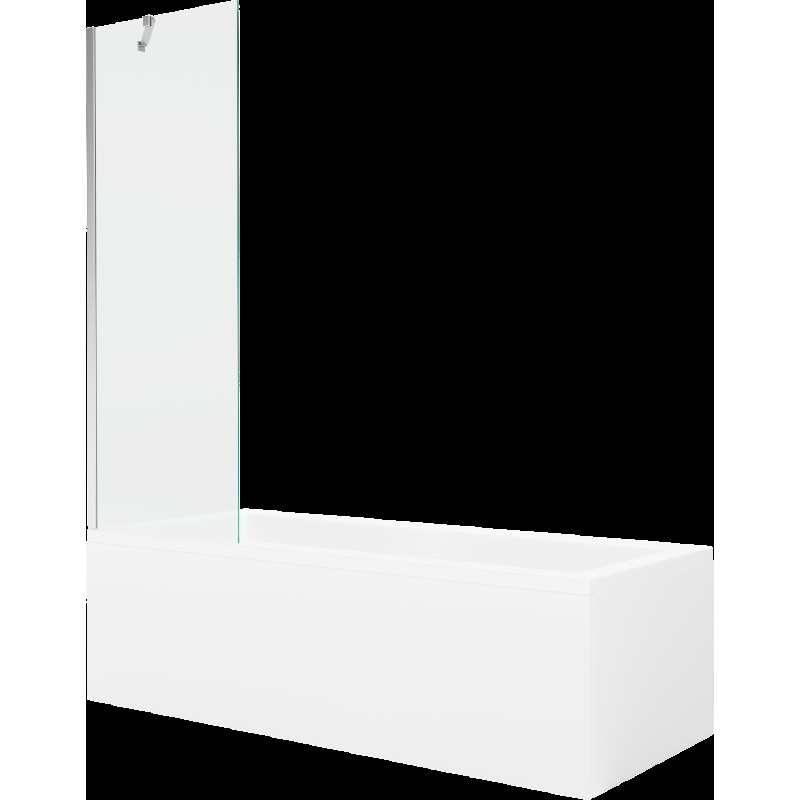 Mexen Cubik obdélníková vana 150 x 70 cm s pláštěm 1-křídlovou zástěnou 60 cm, Průhledné, Chromovaná - 550315070X9506000001