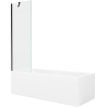 Mexen Cubik obdélníková vana 150 x 70 cm s obkladem a jednokřídlou zástěnou 60 cm, transparentní, černá