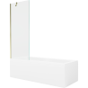Mexen Cubik obdélníková vana 150 x 70 cm s obkladem a jednokřídlým zástěnou 70 cm, transparentní, zlatá