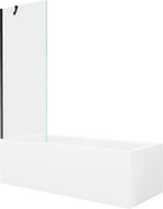 Mexen Cubik obdélníková vana 150 x 70 cm s obkladem a 1-křídlovou zástěnou 70 cm, transparentní, černá