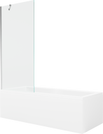 Mexen Cubik obdélníková vana 150 x 70 cm s panelem a jednokřídlou zástěnou 80 cm, transparentní, chrom - 550315070X9508000001