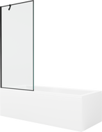 Mexen Cubik obdélníková vana 150 x 70 cm s krytem a jedním křídlovým paravánem 80 cm, černý vzor - 550315070X9508007070