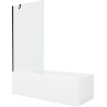 Mexen Cubik obdélníková vana 150 x 70 cm s krytem a 1dílnou zástěnou 90 cm, transparentní, černá - 550315070X9509000070