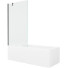 Mexen Cubik obdélníková vana 150 x 70 cm s krytem a jednokřídlou zástěnou 90 cm, transparentní, černá - 550315070X9509000070