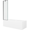 Mexen Cubik vana obdélníková 160 x 70 cm s obkladem a zástěnou 1-křídlovou 50 cm, černý vzor - 550316070X9505007070