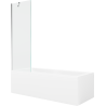 Mexen Cubik obdélníková vana 160 x 70 cm s krytem a jednokřídlým zástěnou 60 cm, transparentní, chrom