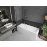 Mexen Cubik obdélníková vana 160 x 70 cm s krytem a jednokřídlovou zástěnou 60 cm, transparentní, chrom