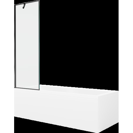 Mexen Cubik obdélníková vana 160 x 70 cm s pláštěm 1-křídlovou zástěnou 60 cm, Černý vzor - 550316070X9506007070