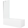 Mexen Cubik obdélníková vana 160 x 70 cm s obkladem a jednokřídlou zástěnou 70 cm, transparentní, chrom