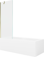 Mexen Cubik obdélníková vana 160 x 70 cm s obložením a 1-křídlou zástěnou 70 cm, transparentní, zlatá