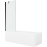 Mexen Cubik obdélníková vana 160 x 70 cm s obložením a 1křídlou zástěnou 70 cm, transparentní, černá