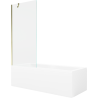 Mexen Cubik obdélníková vana 160 x 70 cm s obkladem a jednokřídlým paravánem 80 cm, transparentní, zlatá