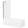 Mexen Cubik obdélníková vana 160 x 70 cm s obložením a 1-křídlovým sprchovým koutem 80 cm, transparentní, černá