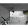 Mexen Cubik obdélníková vana 160 x 70 cm s krytem a 1-křídlovou zástěnou 80 cm, černý vzor - 550316070X9508007077