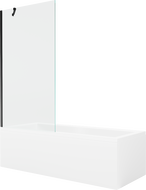 Mexen Cubik obdélníková vana 160 x 70 cm s obložením a jednokřídlou zástěnou 90 cm, transparentní, černá