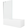 Mexen Cubik obdélníková vana 160 x 70 cm s obalem a jednokřídlou zástěnou 100 cm, transparentní, chrom