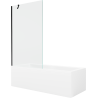 Mexen Cubik Obdélníková vana 160 x 70 cm s krytem a 1-křídlovou zástěnou 100 cm, transparentní, černá