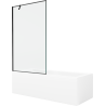 Mexen Cubik obdélníková vana 160 x 70 cm s obložením a 1-křídlovou zástěnou 100 cm, černý vzor - 550316070X9510007070
