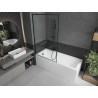 Mexen Cubik obdélníková vana 160 x 70 cm s obložením a 1-křídlovou zástěnou 100 cm, černý vzor - 550316070X9510007070