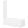 Mexen Cubik obdélníková vana 170 x 70 cm s panelovým krytem a 1-křídlovou zástěnou 50 cm, transparentní, chrom