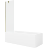 Mexen Cubik obdélníková vana 170 x 70 cm s krytem a jednokřídlým paravánem 60 cm, transparentní, zlatá