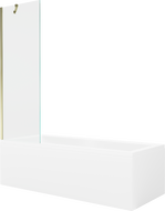 Mexen Cubik obdélníková vana 170 x 70 cm s krytem a jednokřídlým paravánem 60 cm, transparentní, zlatá