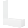 Mexen Cubik obdélníková vana 170 x 70 cm s krytem a 1křídlovou zástěnou 60 cm, transparentní, černá
