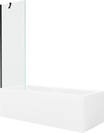 Mexen Cubik obdélníková vana 170 x 70 cm s krytem a 1-křídlovou zástěnou 60 cm, transparentní, černá