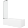 Mexen Cubik obdélníková vana 170 x 70 cm s krytem a 1-křídlovou zástěnou 60 cm, černý vzor - 550317070X9506007070