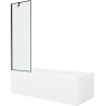 Mexen Cubik obdélníková vana 170 x 70 cm s obkladem a jednokřídlou zástěnou 60 cm, černý vzor - 550317070X9506007070