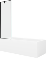 Mexen Cubik obdélníková vana 170 x 70 cm s krytem a jedním křídlovým zástěnným panelem 60 cm, černý vzor - 550317070X9506007070