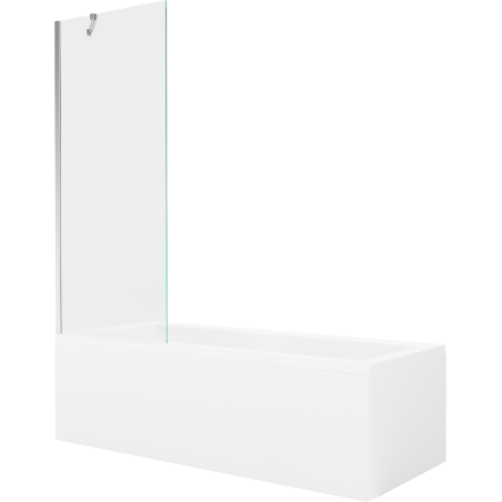Mexen Cubik Obdélníková vana 170 x 70 cm s obložením a 1-křídlovým zástenem 70 cm, transparentní, chrom