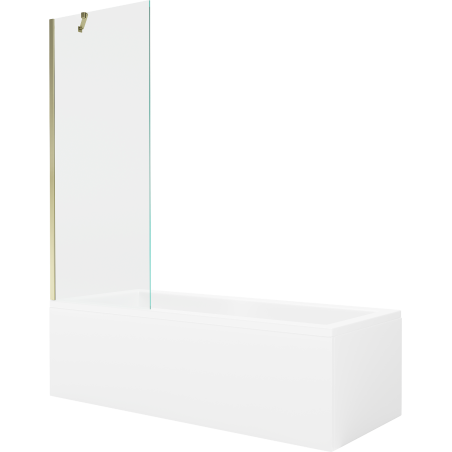 Mexen Cubik obdélníková vana 170 x 70 cm s krytem a jedním skládacím panelem 70 cm, průhledná, zlatá