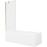 Mexen Cubik obdélníková vana 170 x 70 cm s krytem a jedním skládacím panelem 70 cm, průhledná, zlatá