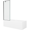 Mexen Cubik obdélníková vana 170 x 70 cm s obkladem a jednokřídlou zástěnou 70 cm, černý vzor - 550317070X9507007070
