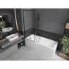 Mexen Cubik obdélníková vana 170 x 70 cm s obkladem a jednokřídlou zástěnou 70 cm, černý vzor - 550317070X9507007070