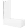 Mexen Cubik obdélníková vana 170 x 70 cm s panelem a jednokřídlou zástěnou 80 cm, transparentní, zlatá