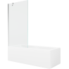 Mexen Cubik obdélníková vana 170 x 70 cm s obložením a jednokřídlým zástěnou 90 cm, transparentní, chrom