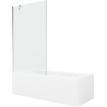 Mexen Cubik obdélníková vana 170 x 70 cm s krytem a jednodílnou zástěnou 100 cm, transparentní, chrom