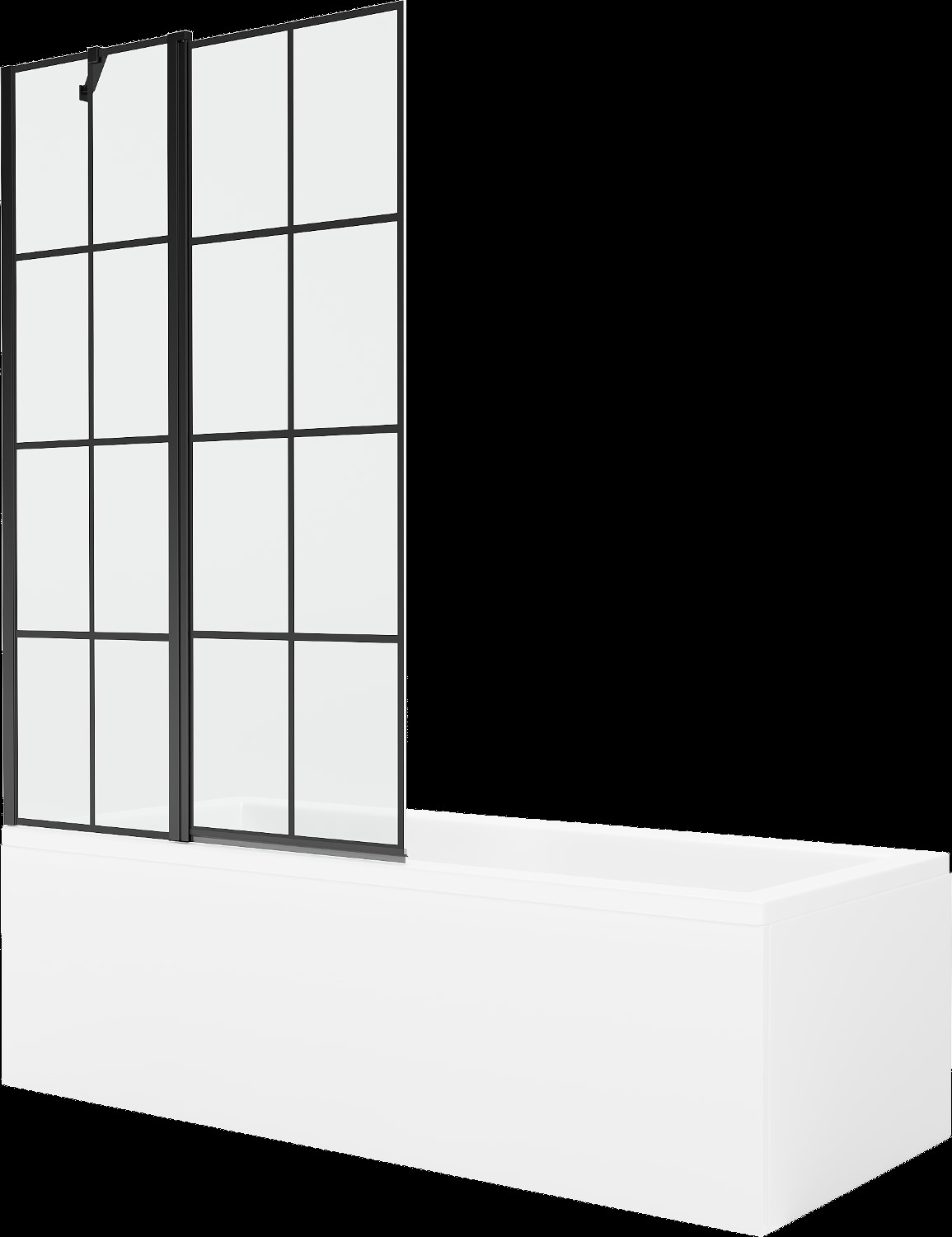 Mexen Cubik obdélníková vana 150 x 70 cm s pláštěm 1-křídlovou zástěnou 100 cm, Černý vzor - 550315070X9410117077