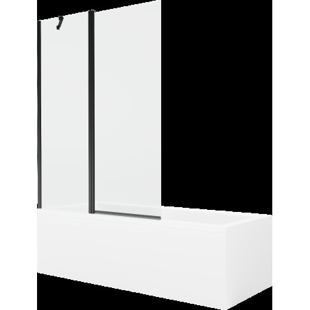 Mexen Cubik obdélníková vana 150 x 70 cm s pláštěm 1-křídlovou zástěnou 120 cm, Průhledné, Černá - 550315070X9412117000