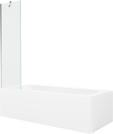 Mexen Vega obdélníková vana 150 x 70 cm s krytem a jednou křídlovou zástěnou 50 cm, transparentní, chrom