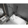 Mexen Vega obdélníková vana 150 x 70 cm s krytem a 1křídlovou zástěnou 60 cm, černý vzor - 550115070X9506007070