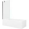 Mexen Vega obdélníková vana 150 x 70 cm s krytem a 1-křídlovou zástěnou 80 cm, transparentní, černá