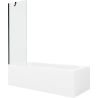 Mexen Vega obdélníková vana 160 x 70 cm s obkladem a 1-křídlovou zástěnou 60 cm, transparentní, černá