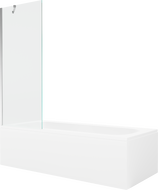 Mexen Vega obdélníková vana 160 x 70 cm s krytem a jednokřídlou zástěnou 70 cm, transparentní, chrom - 550116070X9507000001