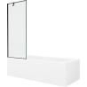 Mexen Vega obdélníková vana 160 x 70 cm s krytem a 1křídlou zástěnou 70 cm, černý vzor - 550116070X9507007070