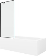 Mexen Vega obdélníková vana 160 x 70 cm s obložením a jednokřídlým skleněným panelem 80 cm, černý vzor - 550116070X9508007070